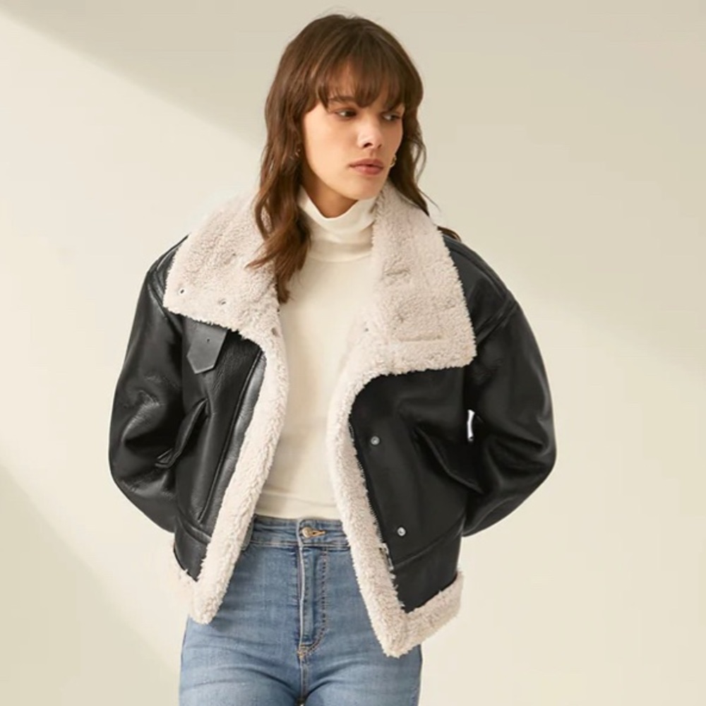 Brand new with tags (Sherpa Lined Shearling Leather Jacket)